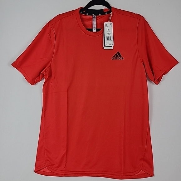New Adidas D4M Tee Aeroready Red/BLK Logo Short Sleeve T-Shirt Unisex Size L $30 - Picture 1 of 8